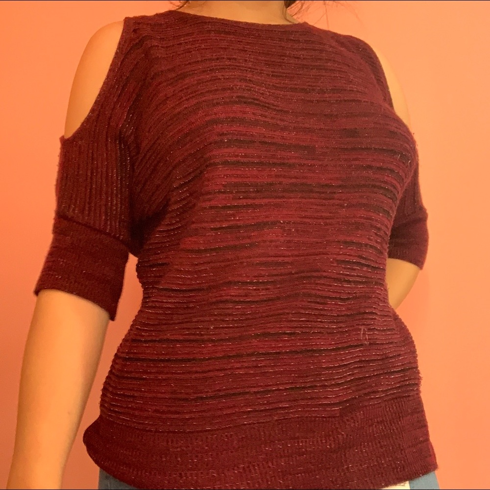 Red knit top